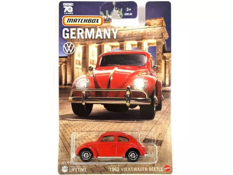 Volkswagen Beetle 1962 Rojo Alemania - Caja de cerillas - Escala 1/64 Aprox