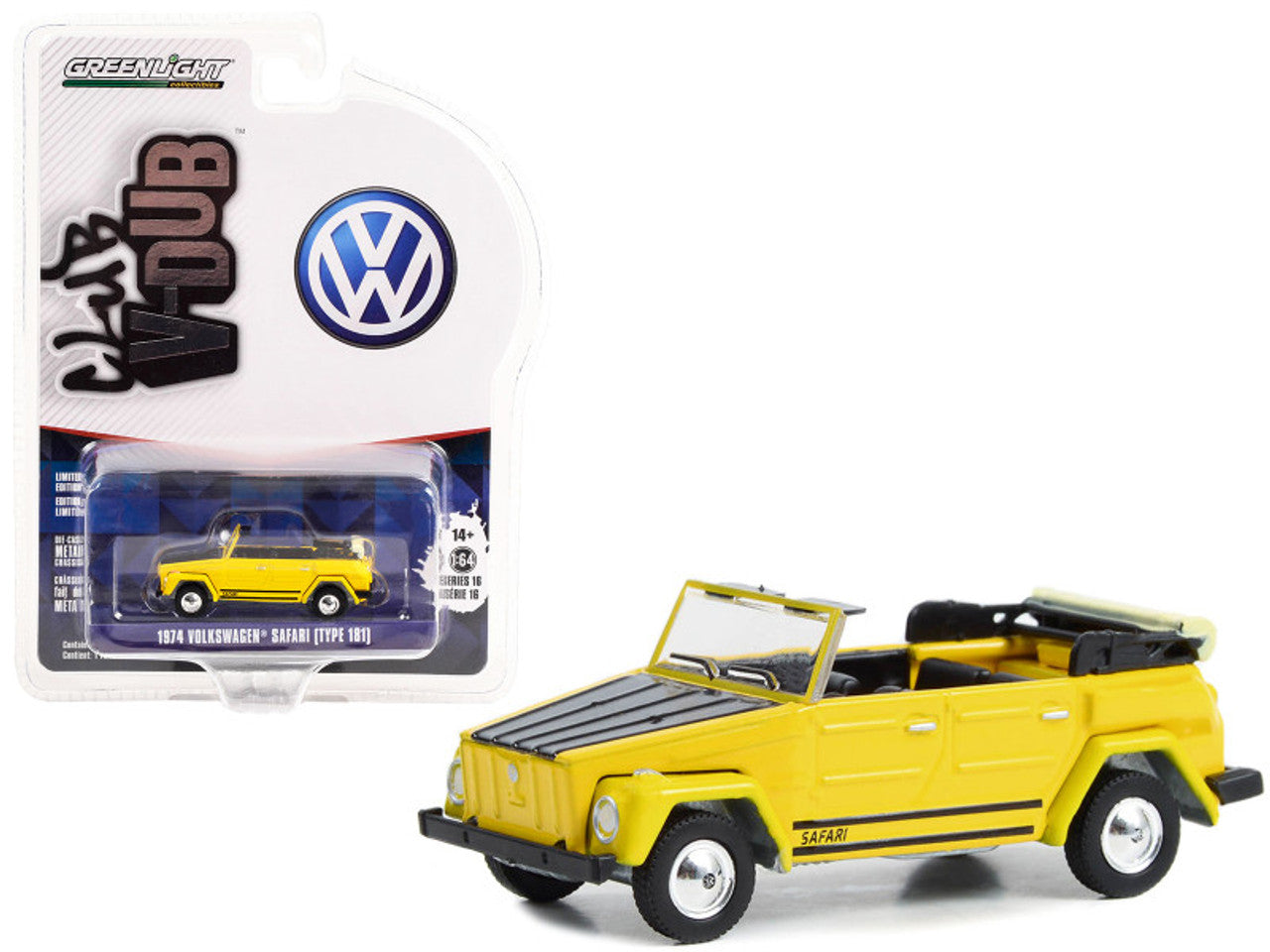 1974 Volkswagen Safari Type 181 Amarillo - Club V-Dub - Luz verde - Escala 1/64