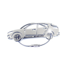 Load image into Gallery viewer, Alfa Romeo Stelvio Polished Stainless Steel Keychain
