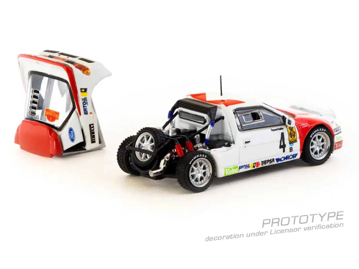 Ford RS200 #4 Rallye Catalunya 1986 Antonio Zanini - Josep Autet - Tarmac Works HOBBY64+ - Scala 1/64 T64P-001-86RC04