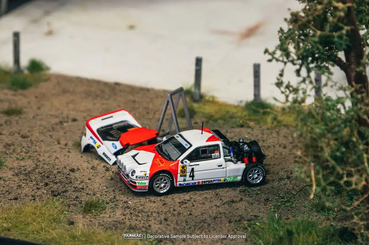 Ford RS200 #4 Rallye Catalunya 1986 Antonio Zanini - Josep Autet - Tarmac Works HOBBY64+ - Scala 1/64 T64P-001-86RC04