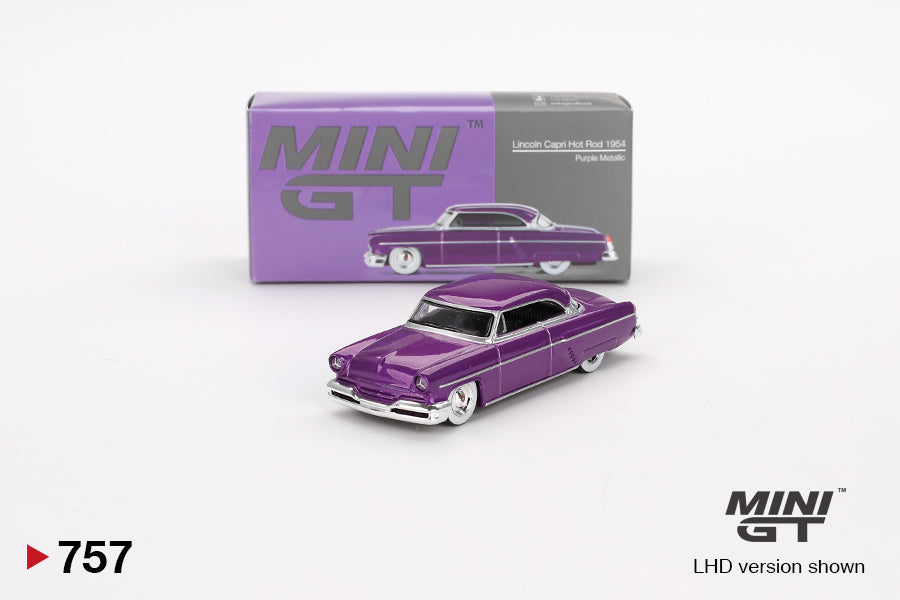 Lincoln Capri Hot Rod 1954 Purple Metallic - Mini GT - Scala 1/64 MGT00757