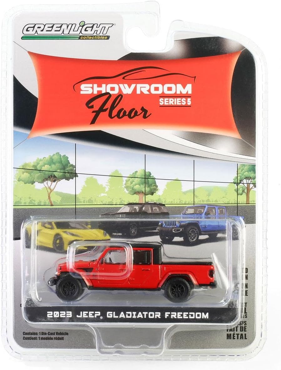 Jeep Gladiator Freedom 2023 Rojo - Luz verde - Escala 1/64