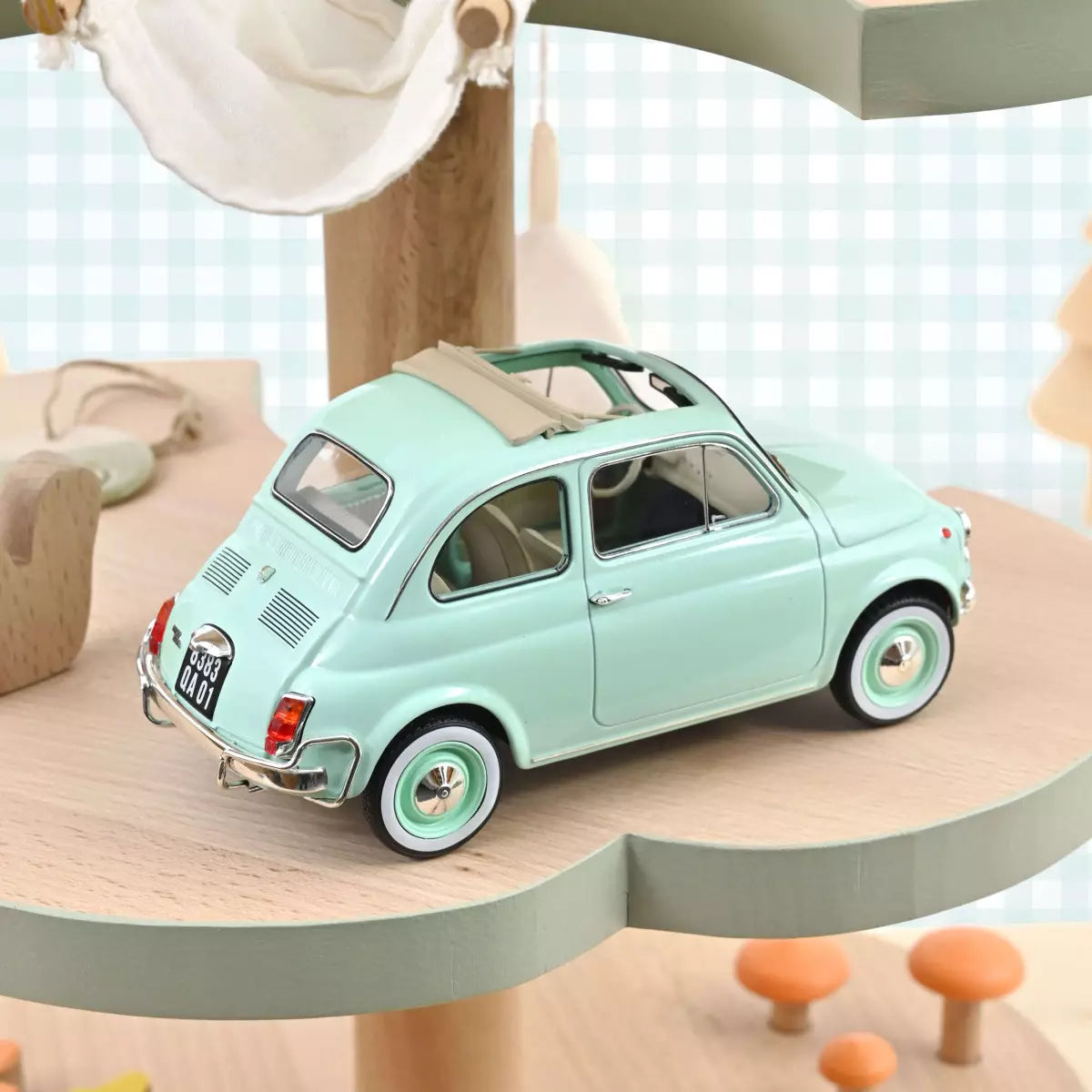 Fiat 500 L 1968 Pastel Blue Special birth pack - Norev - Scala 1/18