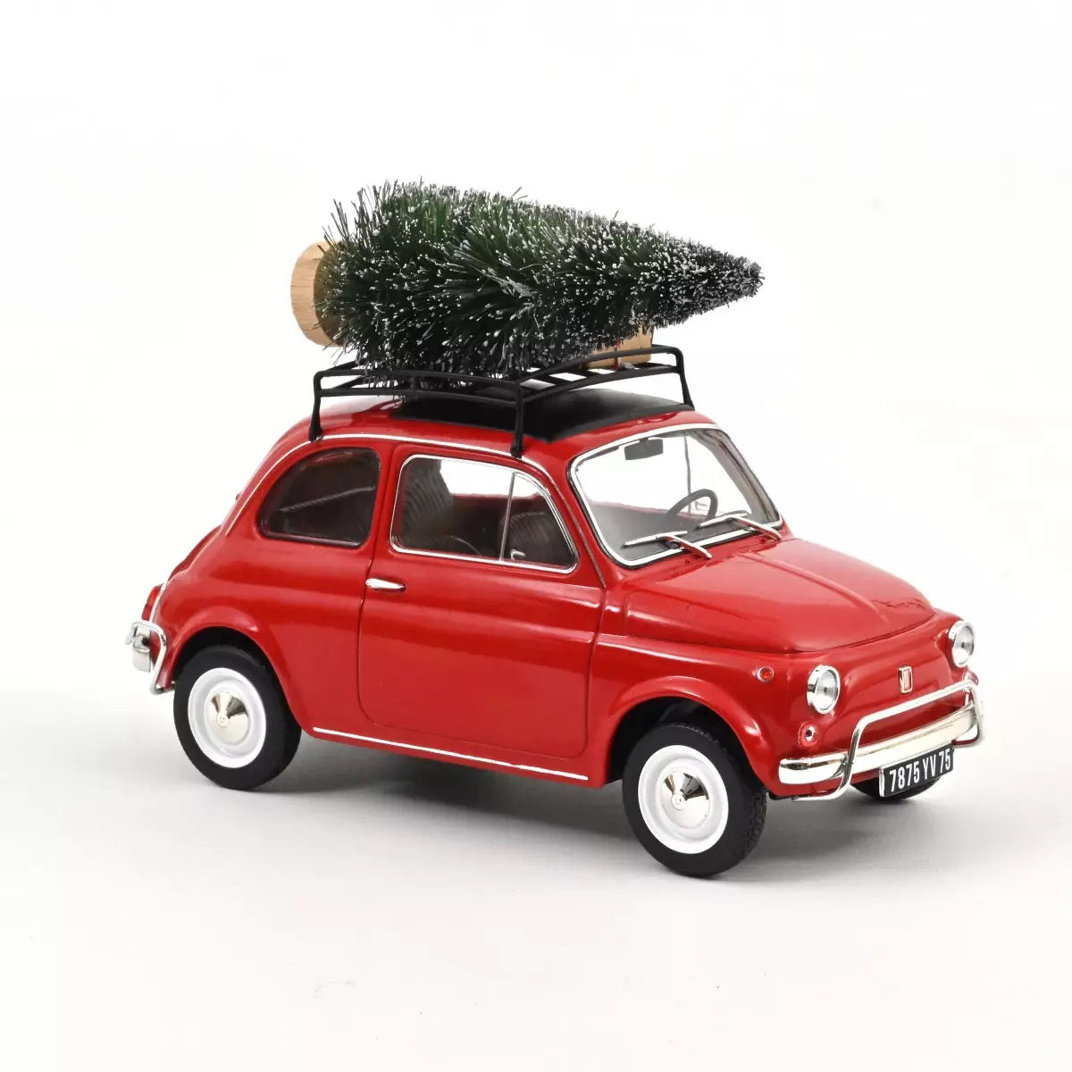 Fiat 500 L 1968 Red Christmas - Norev - Scala 1/18