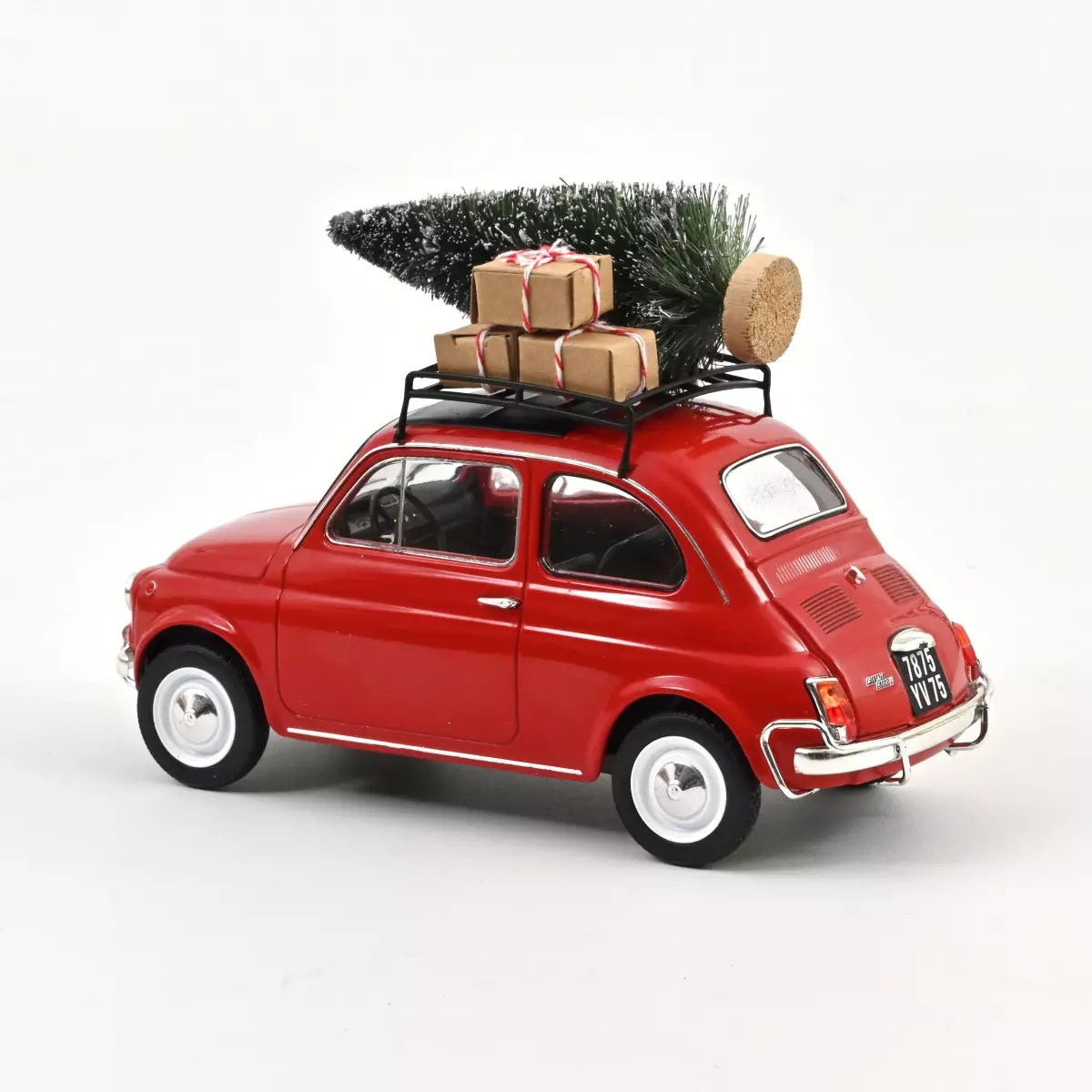 Fiat 500 L 1968 Red Christmas - Norev - Scala 1/18