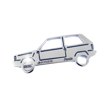Load image into Gallery viewer, Fiat Panda keychain (1980) shiny stainless steel
