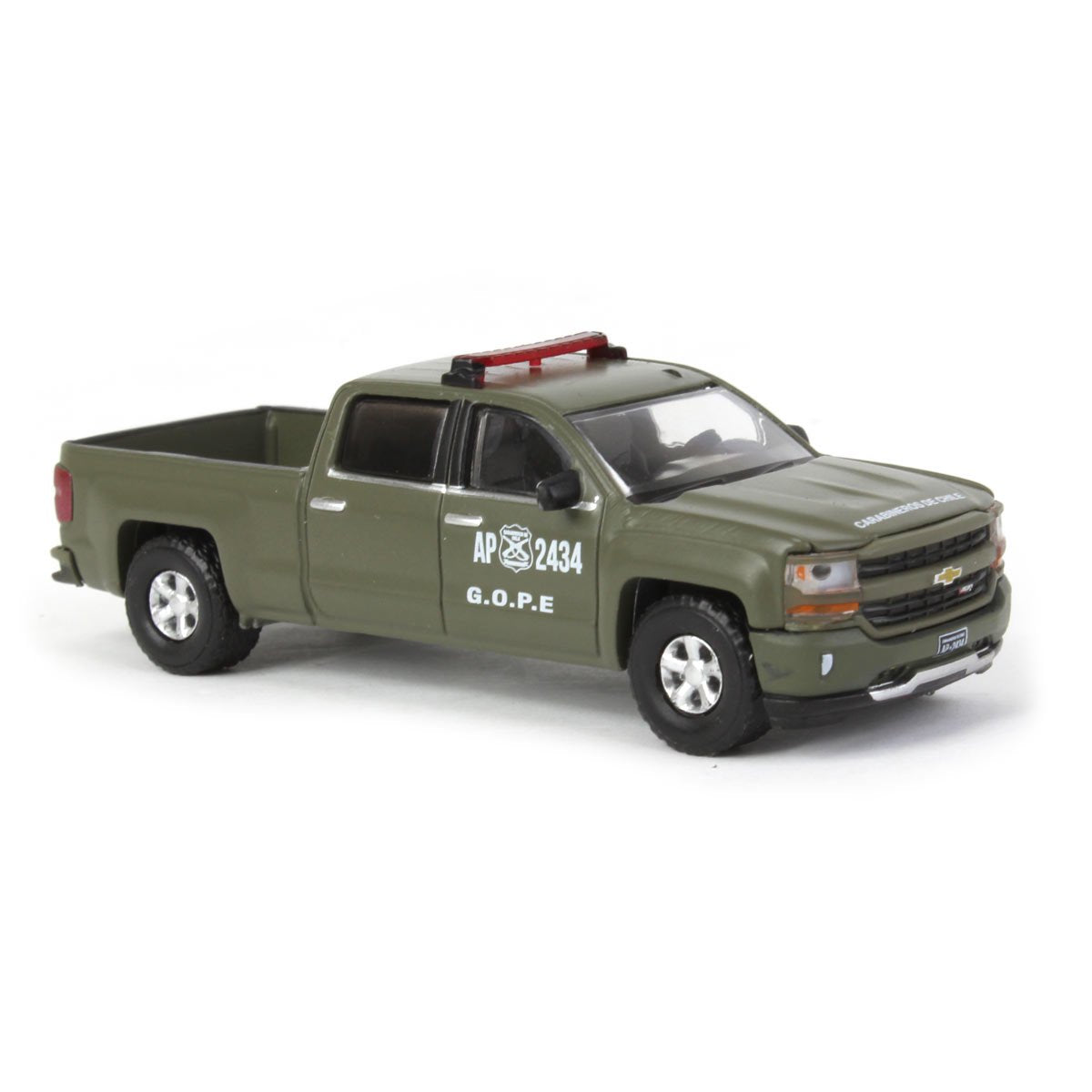 Chevrolet Silverado LT 2018 Z71 Carabineros De Chile - Greenlight - Scala 1/64