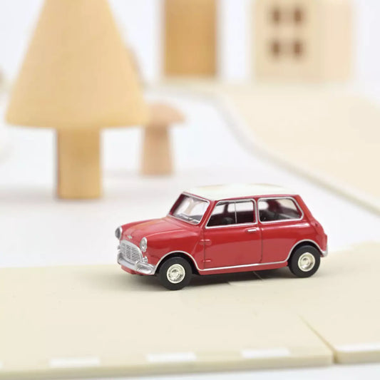 Mini Cooper S 1964 Tartan Red and White Roof - Norev - Scala 1/64 Circa