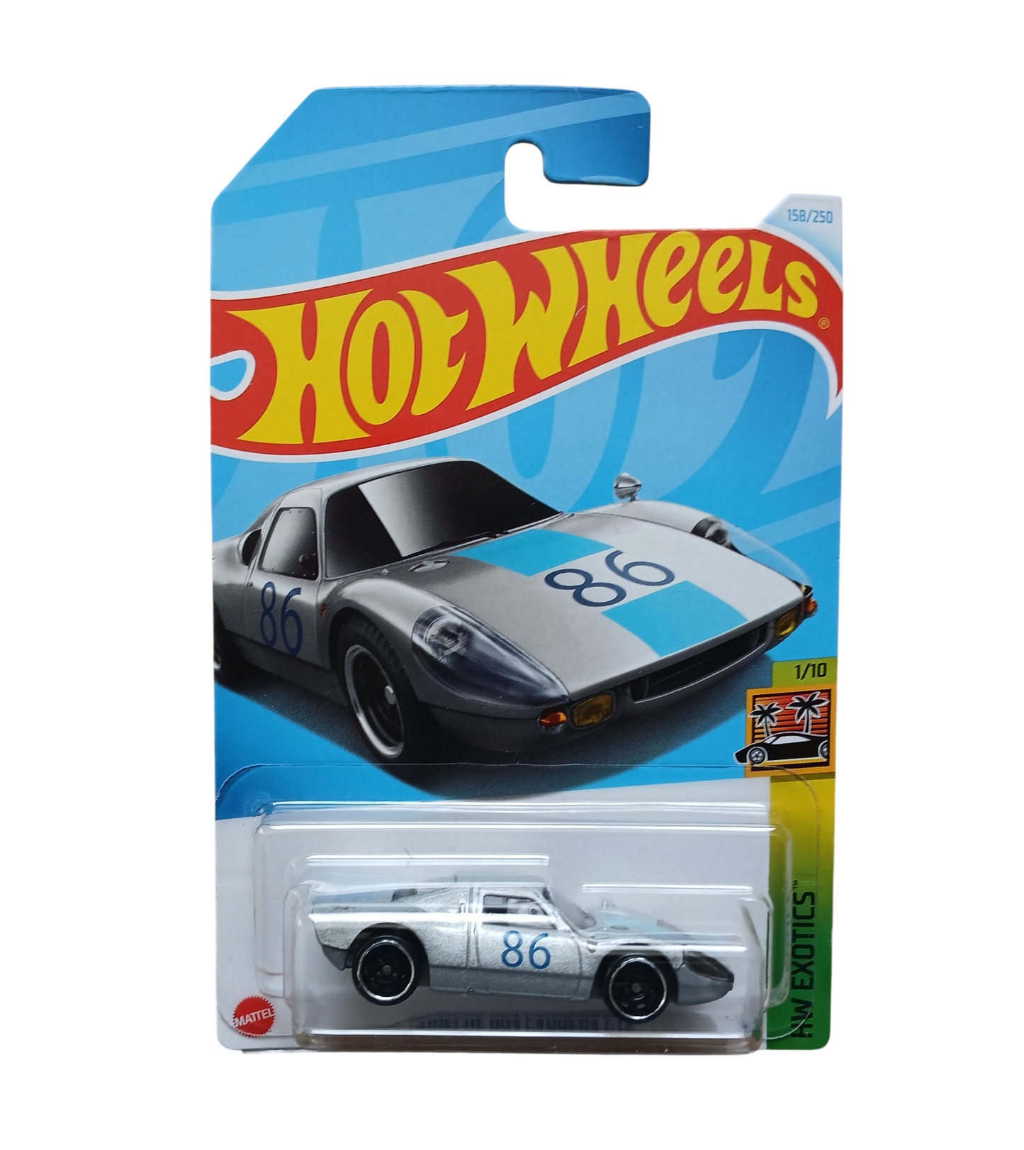 Hot Wheels - Porsche 904 Carrera GTS Silver - HW Exotics 1/10 - Long Card - Scala 1/64 Circa