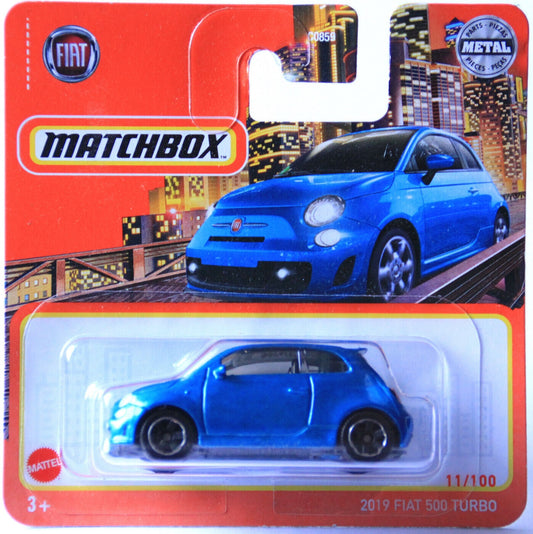 Fiat 500 Turbo Blue #11 - Matchbox - Scala 1/64 Circa