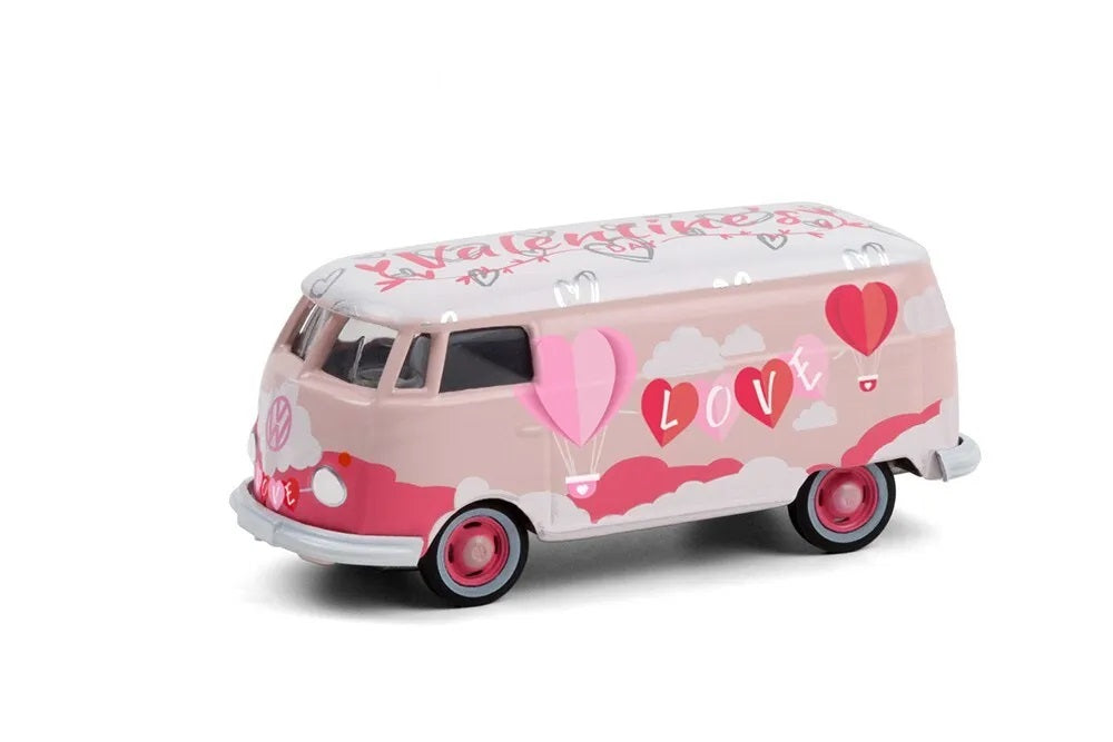 Volkswagen Tipo 2 Furgoneta Rosa San Valentín 2021 - Greenlight - Escala 1/64