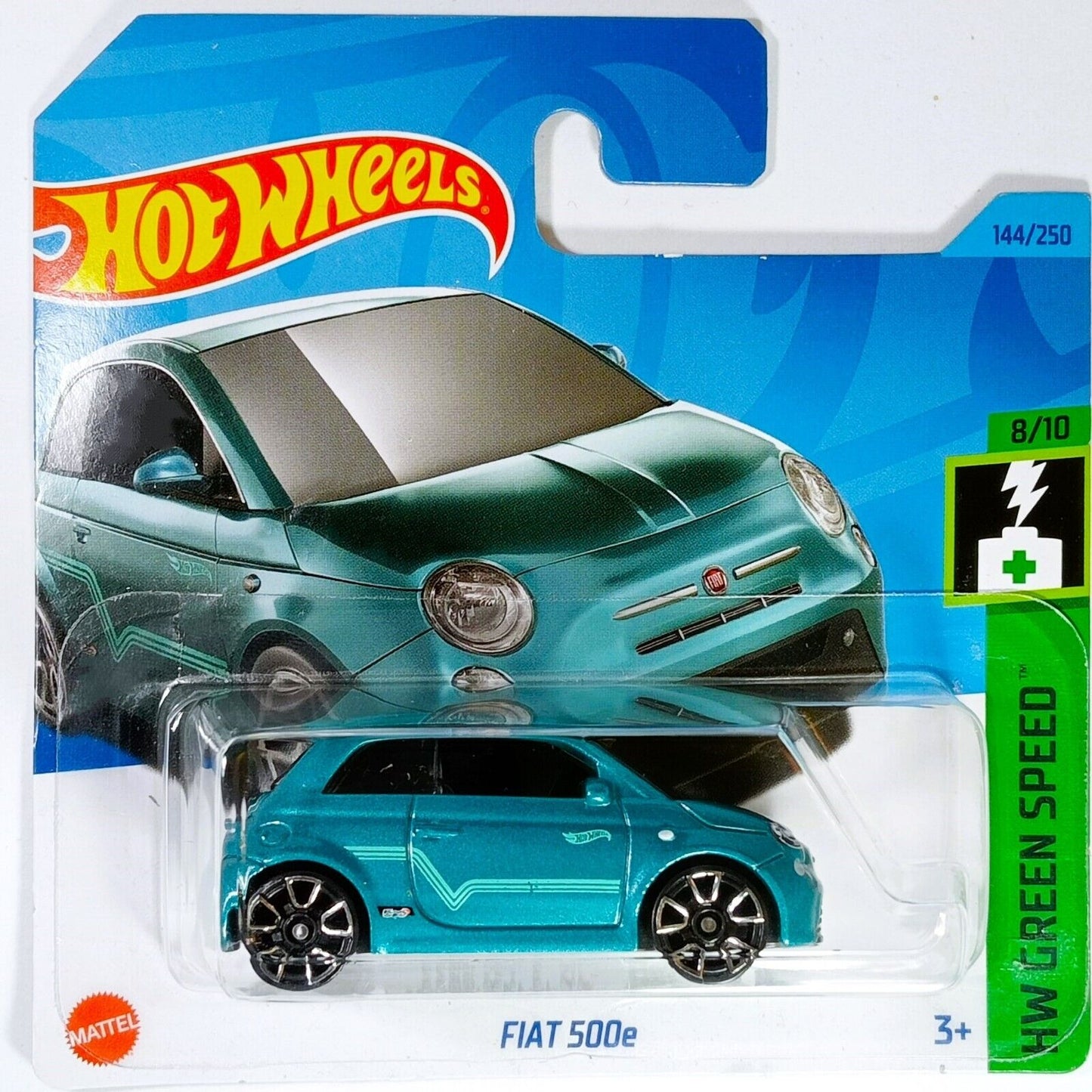 Fiat 500e Azul Claro - Hot Wheels - Escala 1/64 Aprox