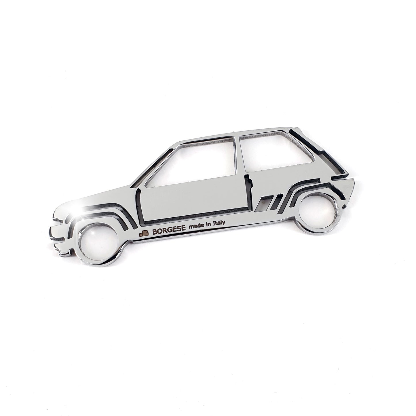 Porte-clés Renault 5 GT Turbo en acier inoxydable poli Cod. S80B133