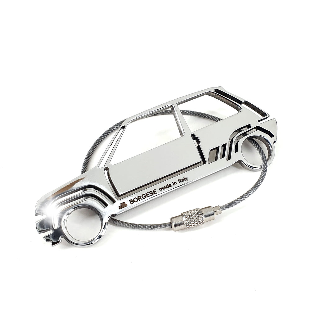 Renault 5 GT Turbo Polished Stainless Steel Keychain Cod. S80B133