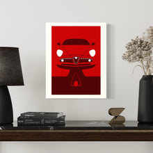 Load image into Gallery viewer, Alfa Romeo 8C stampa misura 50x40 disegnata da Leonardo Borgese ambientata
