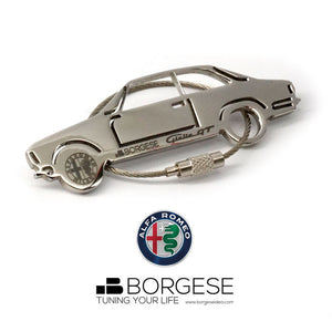Porte-clés Alfa Romeo Giulia Gt Junior en acier inoxydable poli
