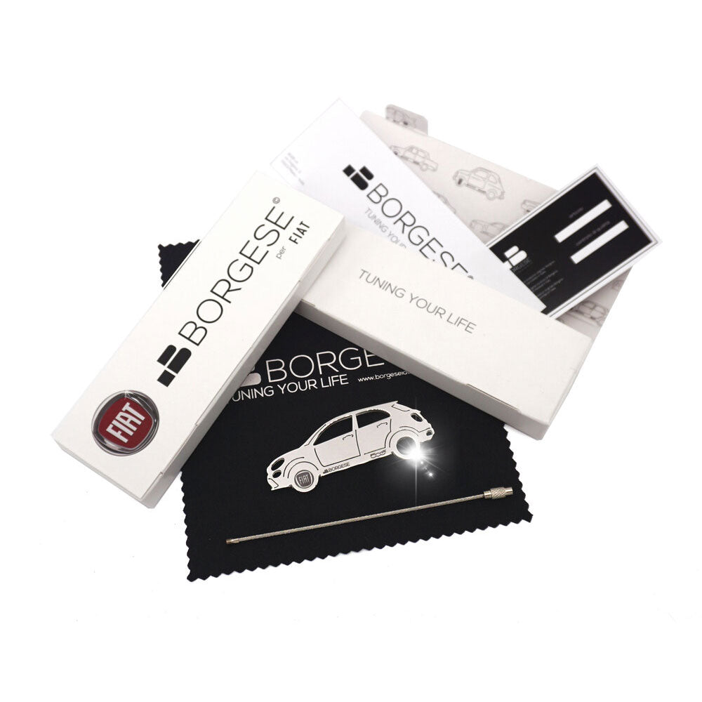 Fiat 500X portachiavi acciaio foto packaging