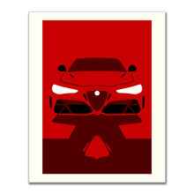 Load image into Gallery viewer, Alfa Romeo Giulia GTAm stampa misura 50x40 disegnata da Leonardo Borgese
